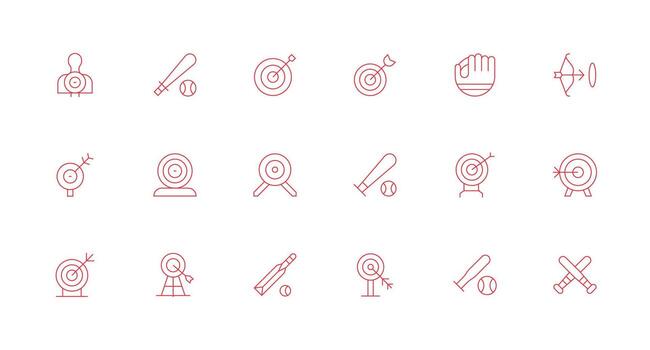 Hitting including 18 Minimal Line Illustrations Scalable Icons for Cross-Platform Interfaces vector