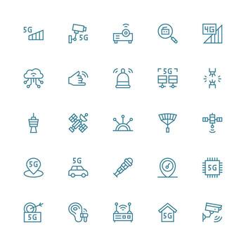 Medium Stroke Outline Icons from Wireless Set with 25 Vectors Lightweight Icon Series for Fast Prototypes
