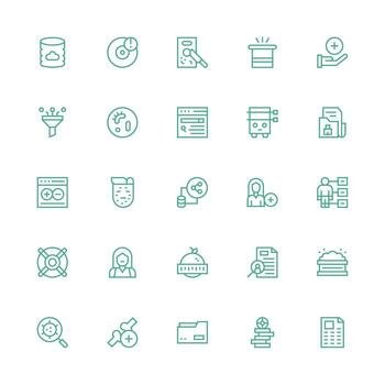 25 medio carrera contorno vectores para base de datos tema píxel Perfecto icono conjunto
