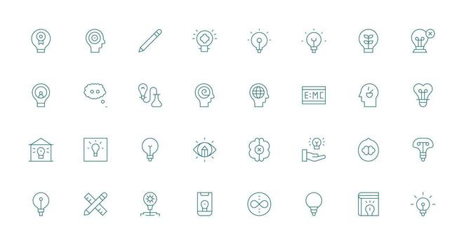 Concept Set with 32 Thin Line Icons Simple Icon Pack vector