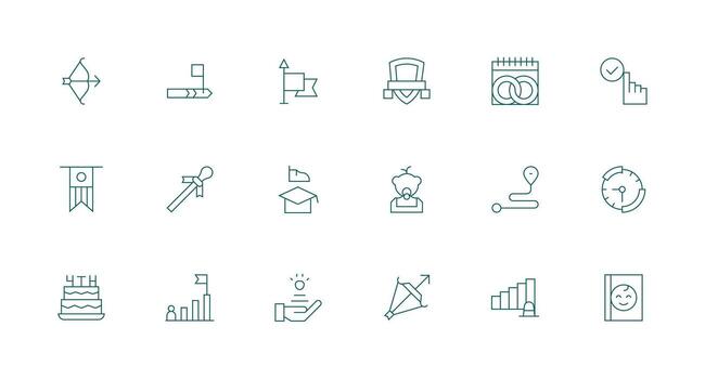 Milestone Set with 18 Minimal Line Icons Layout Icon Collection vector