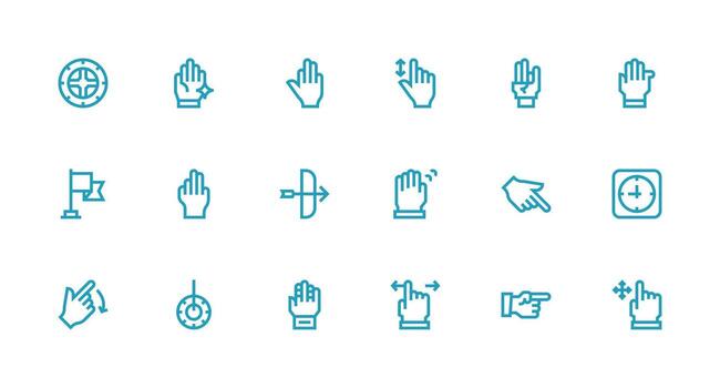 fuerte carrera línea estilo puntero íconos con 18 vectores bien estructurado íconos para creativo utilizar