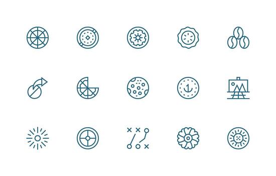 15 Regular Line Vectors for Circle Theme Fully Editable Icon Set for Web