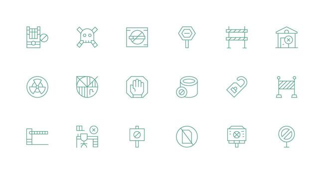 hacer no entrar visual paquete conteniendo 18 mínimo línea íconos usuario interfaz íconos para digital productos vector