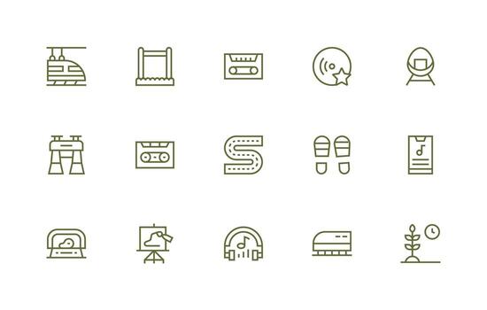 Track featuring 15 Icons in Regular Line Design Smart Icon Collection vector