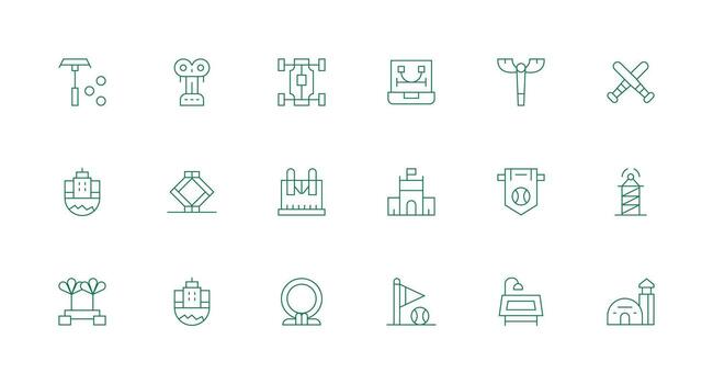 18 mínimo línea íconos para base gráficos organizado icono paquete para rápido acceso vector