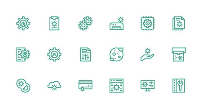 Strong Stroke Line Icons from Customization Set with 18 Vectors UI Icon Set