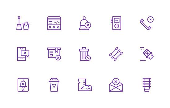 Remove Icon Set with 15 Regular Line Graphics Neat Icon Set vector