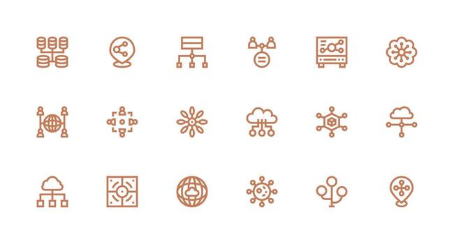 18 fuerte carrera línea vectores para repartido tema estilo icono conjunto