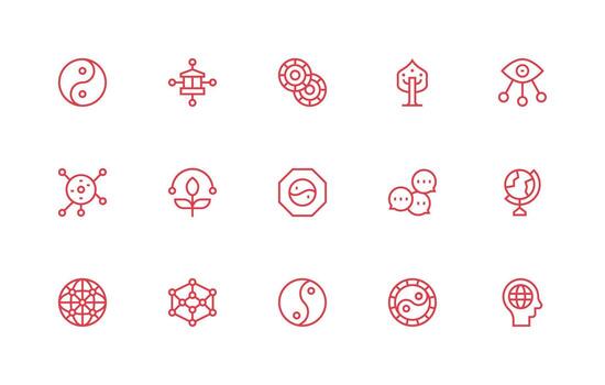 15 Regular Line Vectors for Interconnectedness Theme Essential Icon Set for Teams