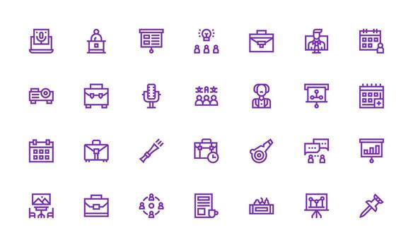 28 Bold Line Style Icons from Meeting Collection Scalable Icons for Cross-Platform Interfaces vector