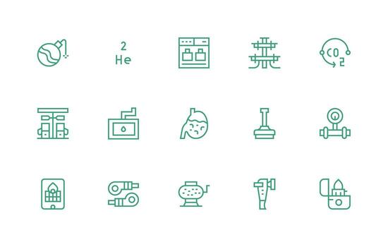 15 íconos para gas en regular línea formato flexible icono sistema para web interfaces vector
