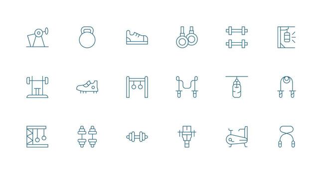 Minimal Line Icons from Exercise Equipment Set with 18 Vectors User Interface Icons for Digital Products