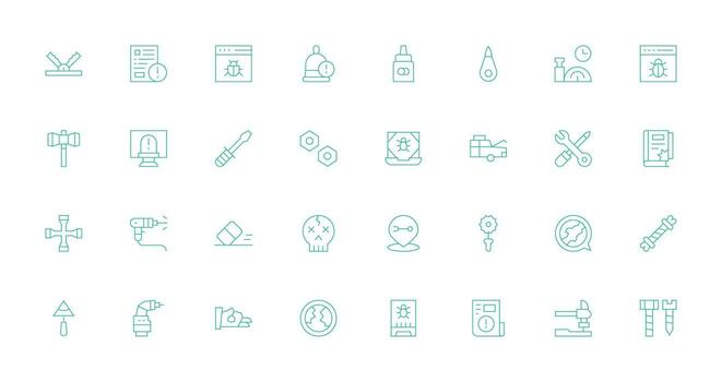 32 Delgado línea estilo íconos desde reparar colección icono conjunto para web vector
