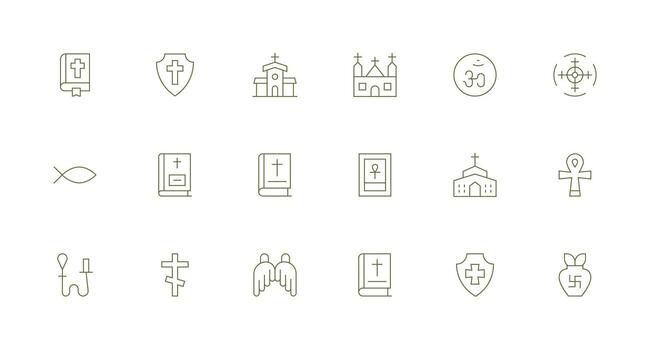 18 Minimal Line Vectors for Divine Theme Clean Icon Collection for Web Use