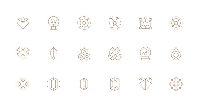 18 Minimal Line Icons for Crystal Graphics Minimal Icon Set for Interface Projects vector
