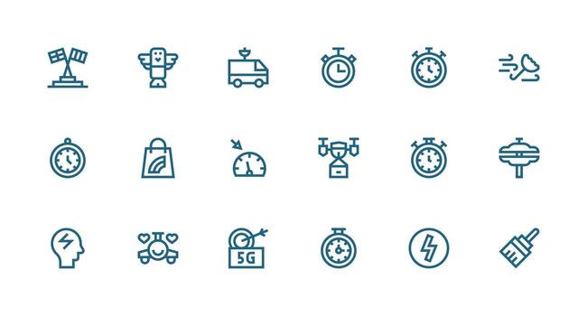 18 Strong Stroke Line Designs for Fast Icons Balanced Icon Set for Functional Design vector