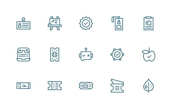15 Regular Line Icons for Pass Graphics Organized Icon Pack for Quick Access vector