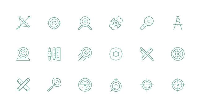 Minimal Line Style Accuracy Icons with 18 Vectors Neutral Style Icons for Any Project