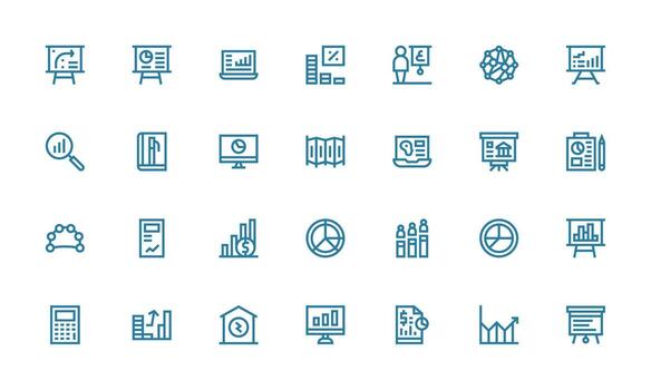 grafico visual paquete conteniendo 28 negrita línea íconos interfaz íconos para diario utilizar vector