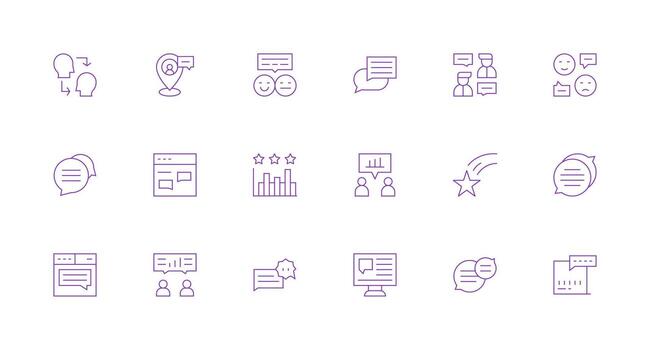 usuario realimentación icono colección con 18 mínimo línea diseños limpiar conjunto para diseño prototipos vector