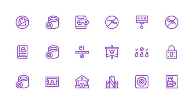 18 fuerte carrera línea íconos para restringido acceso gráficos agudo íconos para presentaciones vector