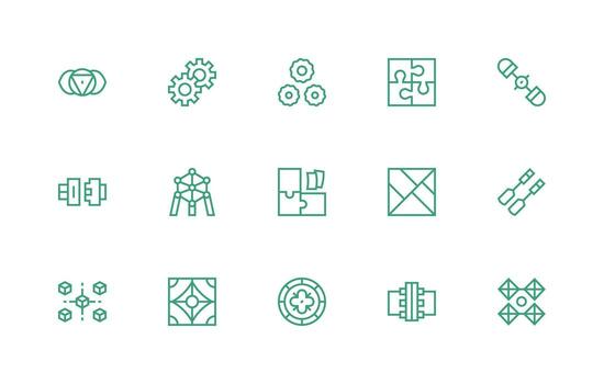 15 regular línea diseños para enclavamiento íconos interfaz icono colección para diario proyectos vector