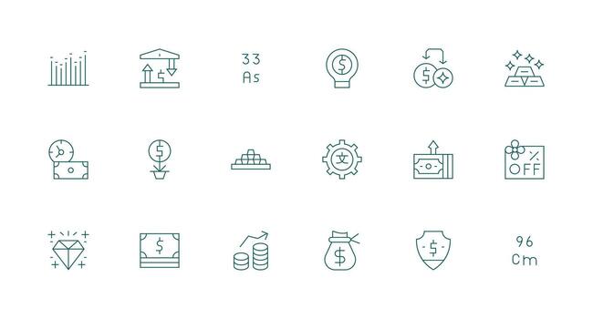18 Minimal Line Style Icons from Value Collection Core Icon Collection for Daily Tasks vector