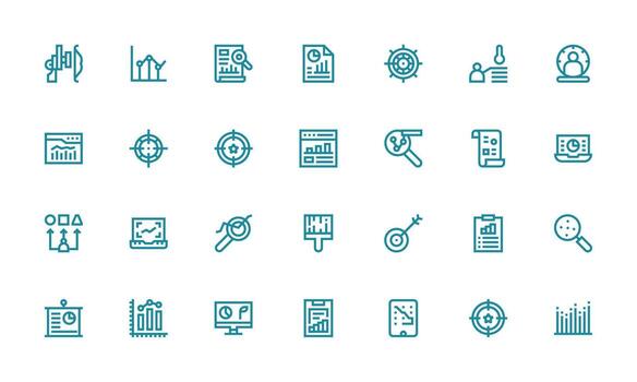 28 Bold Line Style Icons from Metrics Collection Interface Icon Collection vector