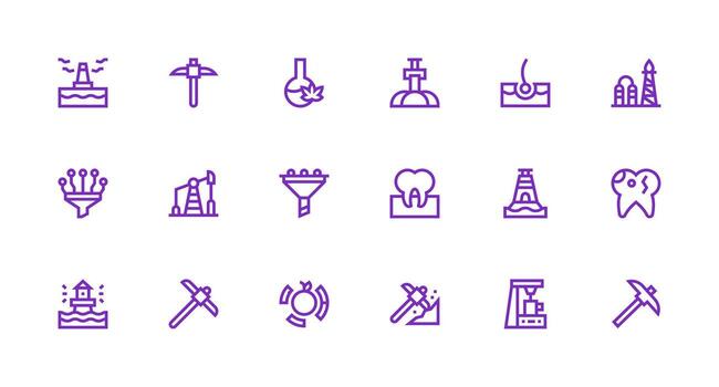 18 Icons for Extraction in Strong Stroke Line Format Reusable Icon Set vector