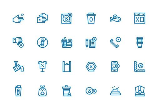 24 Thick Line Line Style Icons from Refuse Collection Neatly Designed Icons for Web Platforms vector