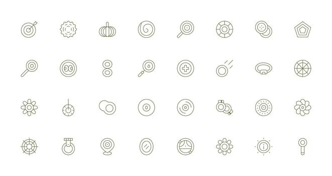Concentric Visual Pack containing 32 Thin Line Icons Quick Access Icons for UI Development vector