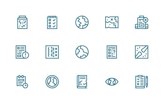 15 Regular Line Style Icons from Incomplete Collection Functional Icon Series vector