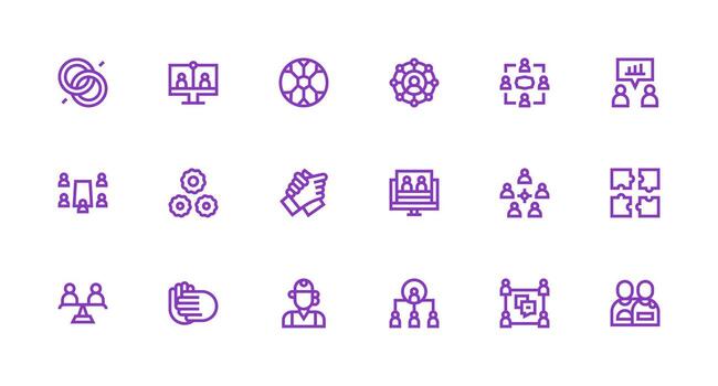 fuerte carrera línea íconos desde trabajo en equipo conjunto con 18 vectores rápido acceso íconos para ui desarrollo
