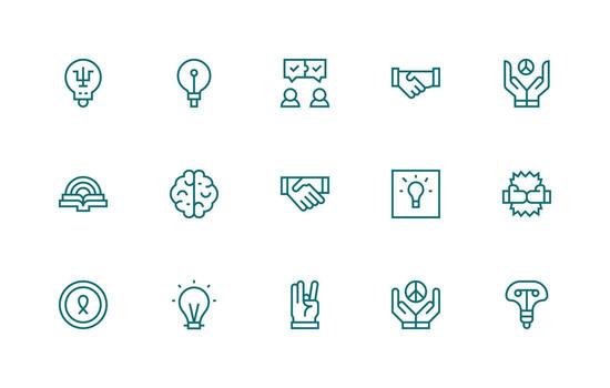 Understanding Icon Collection with 15 Regular Line Designs Complete Icon Bundle for Web Design vector