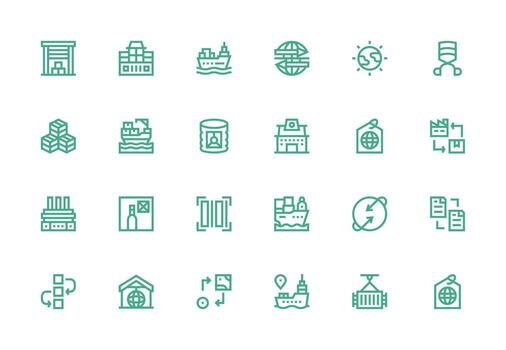 24 Icons for Export in Thick Line Line Format UI and UX Focused Icon Collection vector