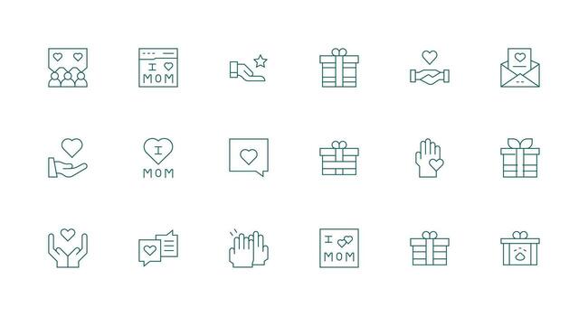18 Minimal Line Style Icons from Appreciation Collection Clean Icon Collection for Web Use vector