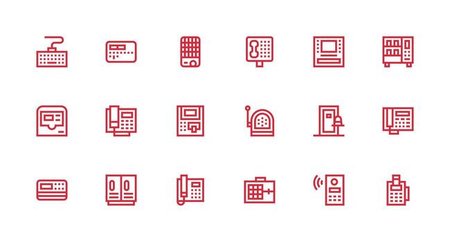 teclado diseño íconos presentando 18 en fuerte carrera línea estilo completar icono haz para web diseño vector