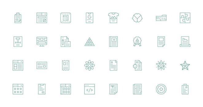 32 Icons for Template in Thin Line Format Modern Icon Set vector