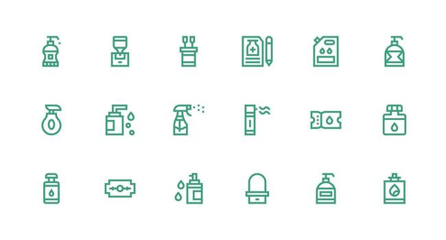18 Strong Stroke Line Icons for Refill Graphics Reusable Icon Set vector