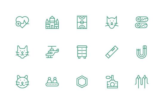 Line Design Icons featuring 15 in Regular Line Style Organized Icon Pack for Quick Access vector
