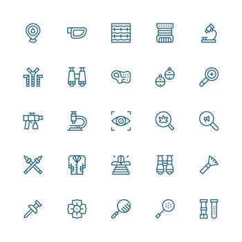 Detail Icon Set with 25 Medium Stroke Outline Graphics Well-Structured Icons for Creative Use vector