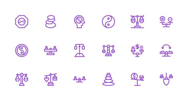 18 Strong Stroke Line Style Icons from Equilibrium Collection Flexible Icon System for Web Interfaces vector