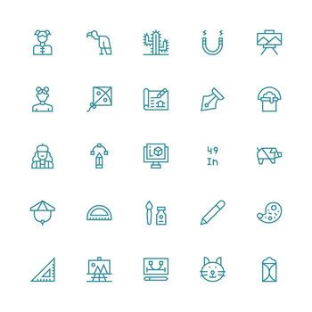 medio carrera contorno íconos desde dibujo conjunto con 25 vectores icono conjunto para aplicaciones