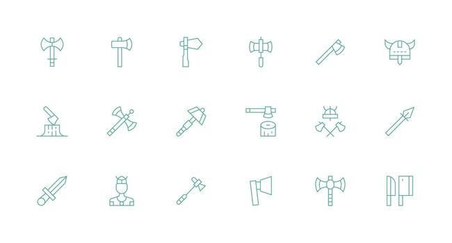 18 Minimal Line Icons for Axe Graphics UI Icon Set vector