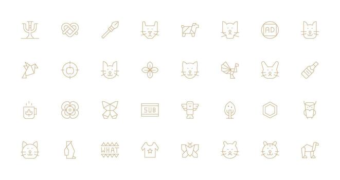 32 Thin Line Vectors for Logo Theme Complete Icon Bundle for Web Design