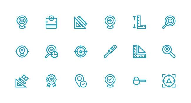 18 fuerte carrera línea vectores para preciso tema completar icono haz para web diseño