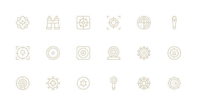 Scope Icon Collection with 18 Minimal Line Designs Fully Editable Icon Set for Web vector
