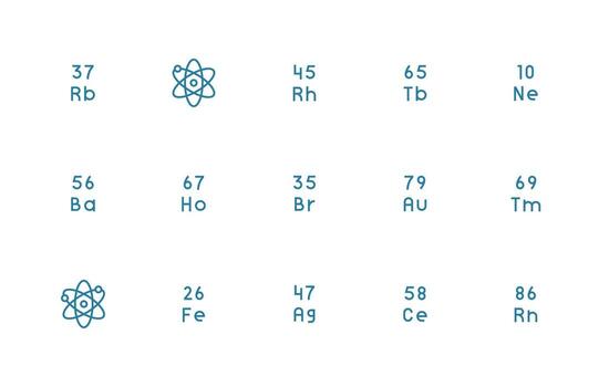 15 Regular Line Icons for Periodic Table Graphics Layout Icon Collection vector