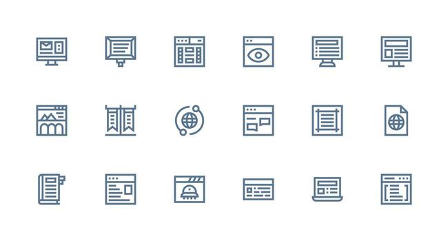 18 Icons for Webpage in Strong Stroke Line Format Web and App Icon Pack Collection vector